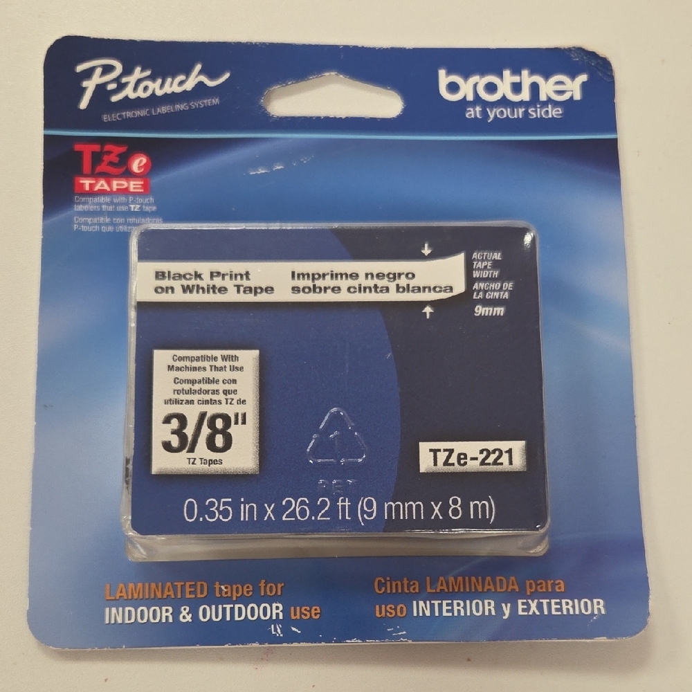 Brother P-touch TZe-221 Label Tape Black on White